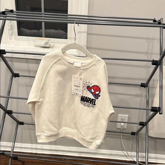Zara Marvel Kids White Spider-Man Sweatshirt - Picture 1 of 8